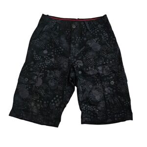 Nike Jordan Jumpman (Men's 30R)‎ Black Graphic Print Cargo Shorts Y2K Baggy